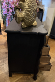 Orgelgebogen kastje, vintage ladekast