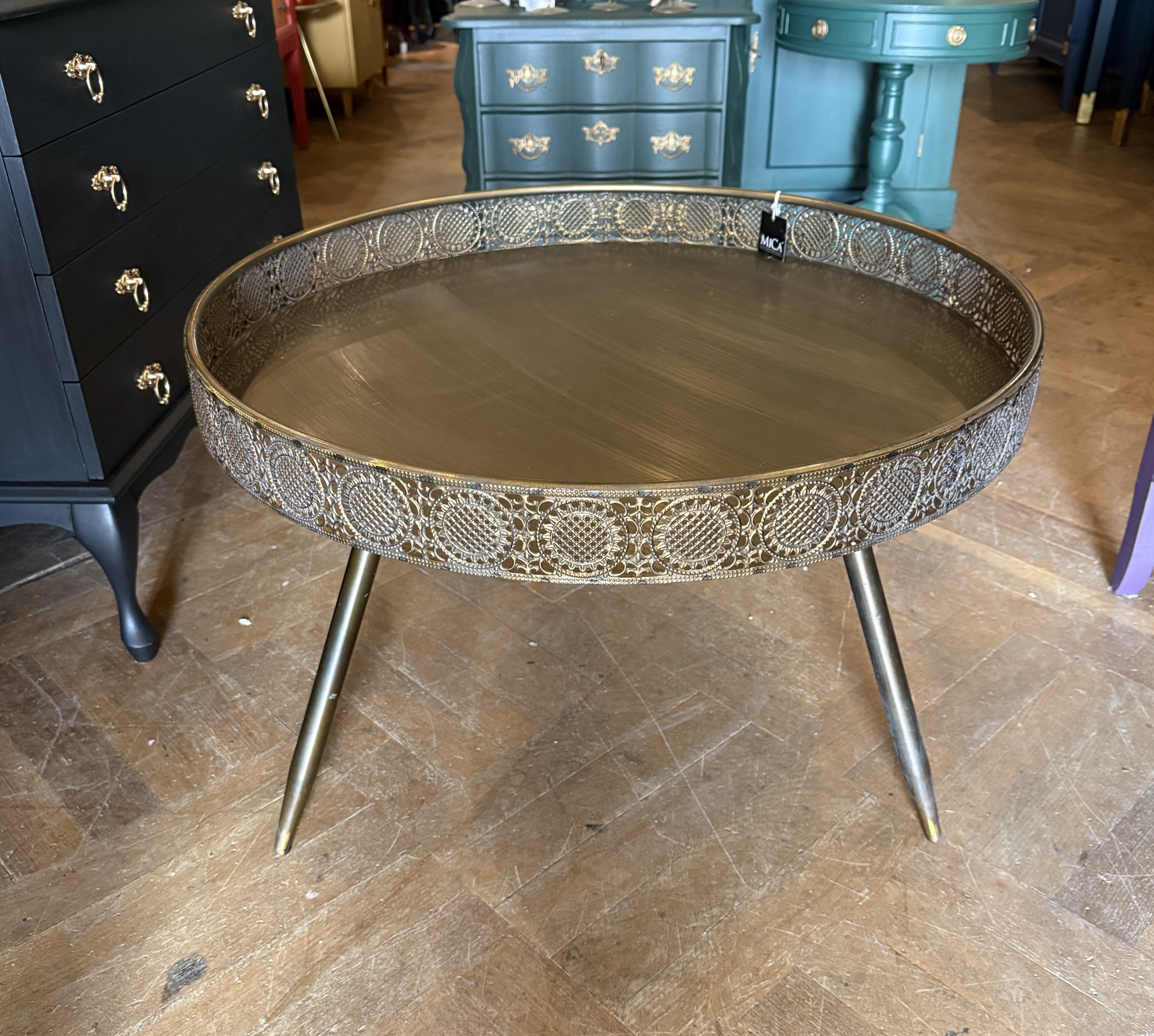 MICA Salontafel goud bronskleurig metaal