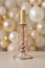 Luxe Kandelaars Roze incl. led Kaars set van 2