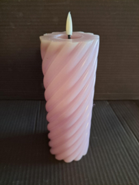 LED kaars zacht roze 20cm