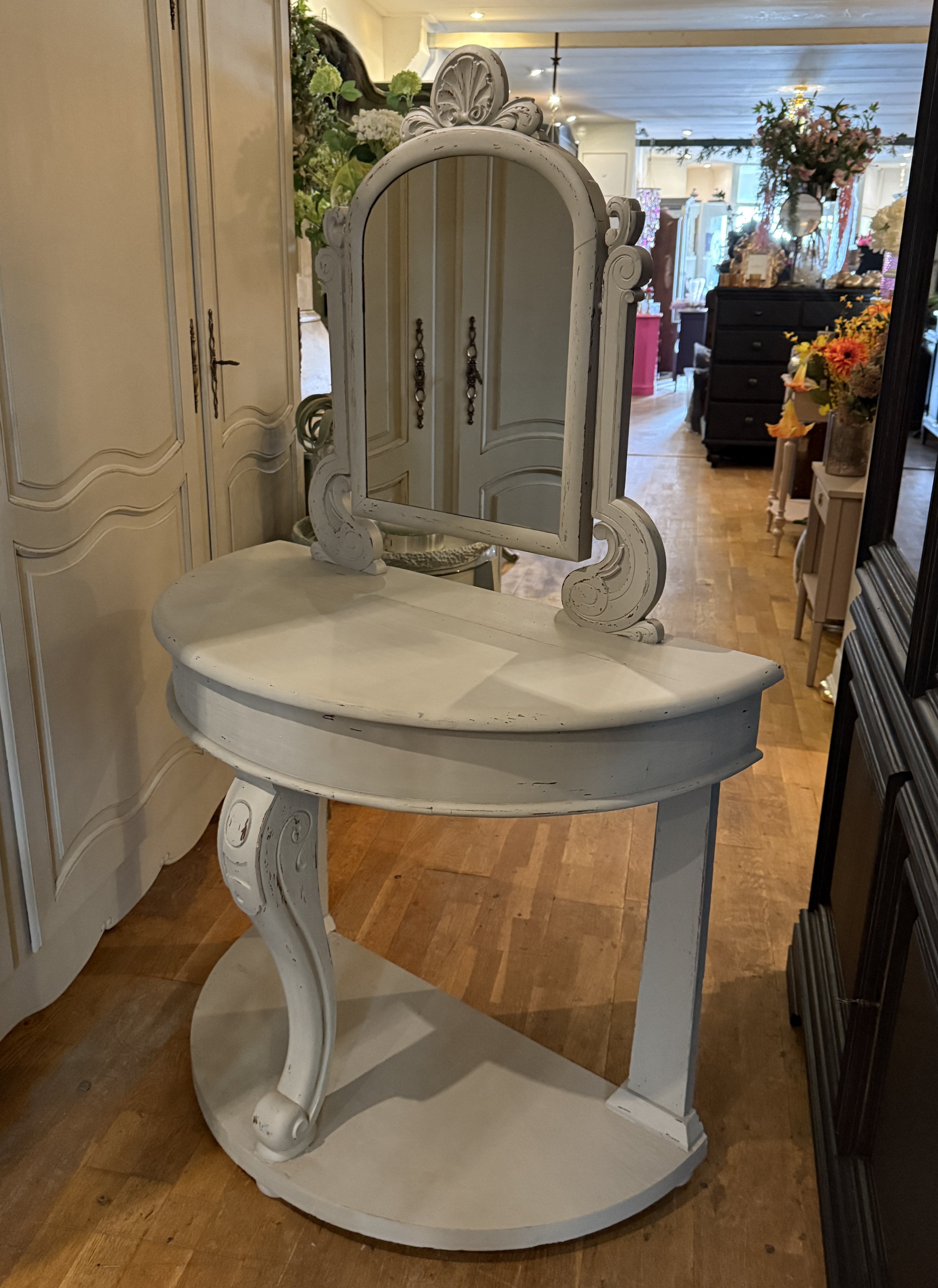 Brocante kaptafel, make-up tafeltje