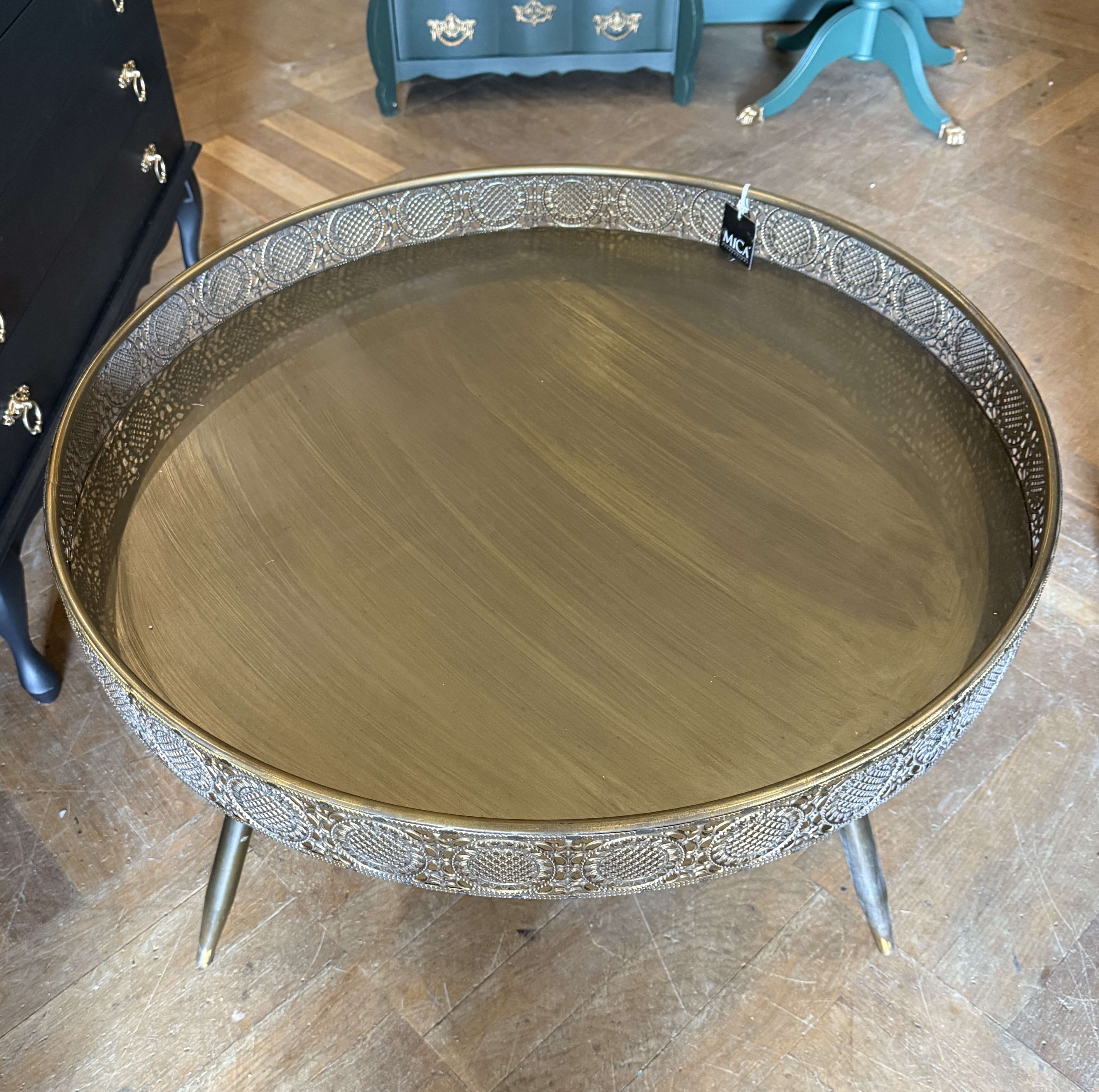 MICA Salontafel goud bronskleurig metaal