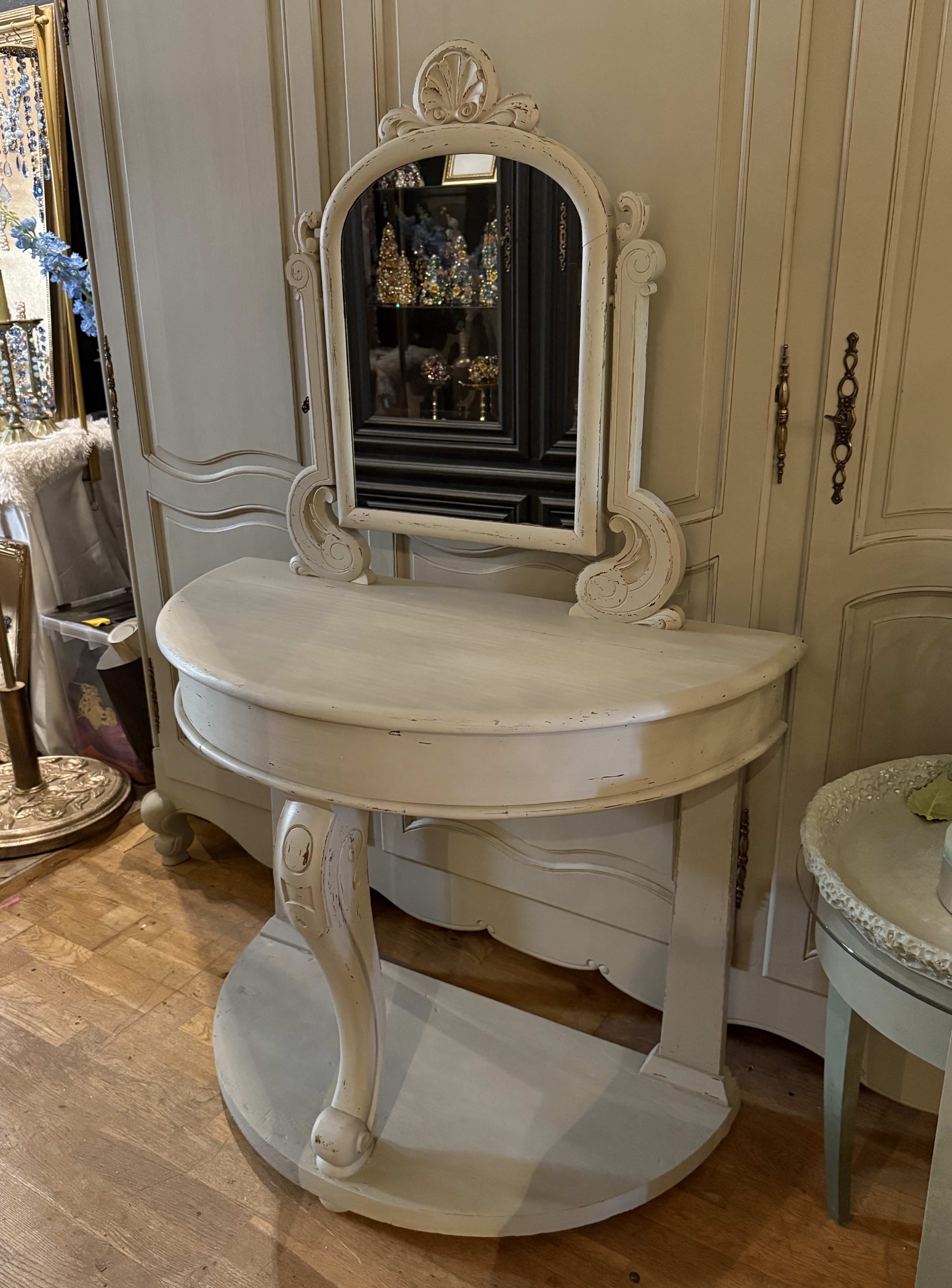 Brocante kaptafel, make-up tafeltje
