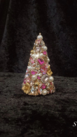 Exclusief kerstboom S goud roze handmade VdlM