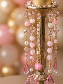 Luxe Kandelaars Roze incl. led Kaars set van 2