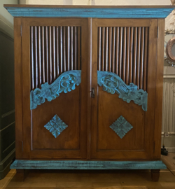 Vintage Boho kast teak, TV kast Ibiza