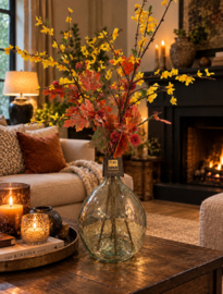 SALE!!! Grote glazen gistfles, ballonvaas incl. herfsttakken