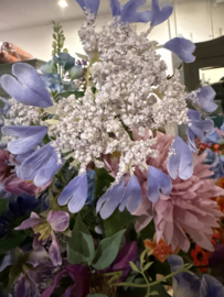 SALE!!! Hoge vaas met paars blauw plukboeket