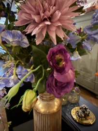 SALE!!! Hoge vaas met paars blauw plukboeket