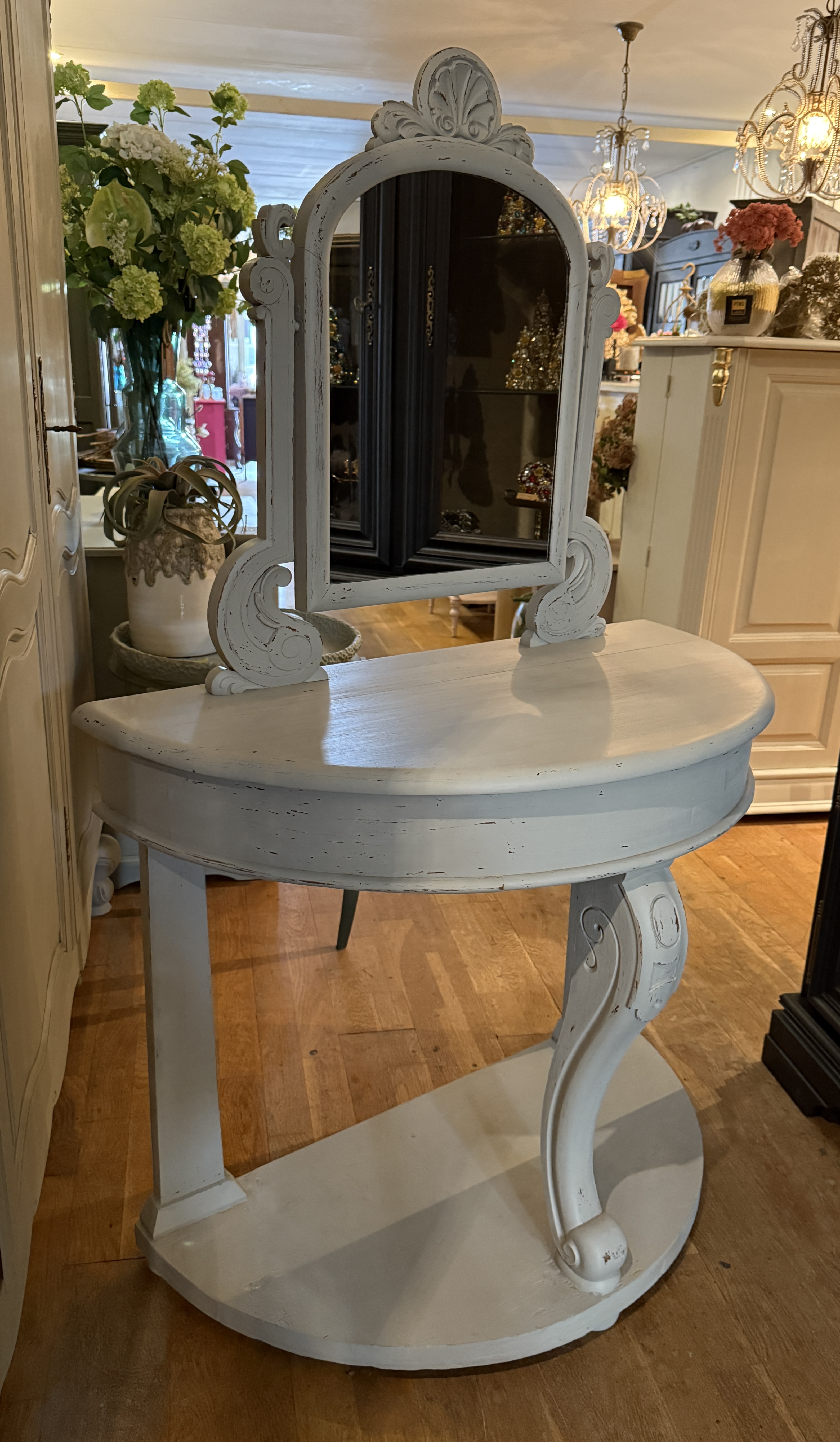 Brocante kaptafel, make-up tafeltje