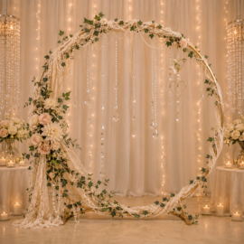 Luxe Decoratieboog Backdrop goud 200cm.