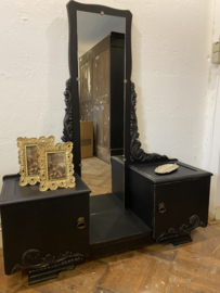 Vintage toiletmeubel met passpiegel
