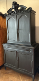 Antiek klein kuifkabinet, vintage kast