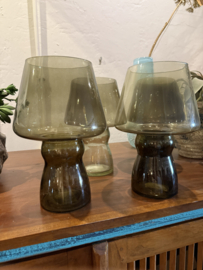 SALE !!! Set van 4 windlichten groen