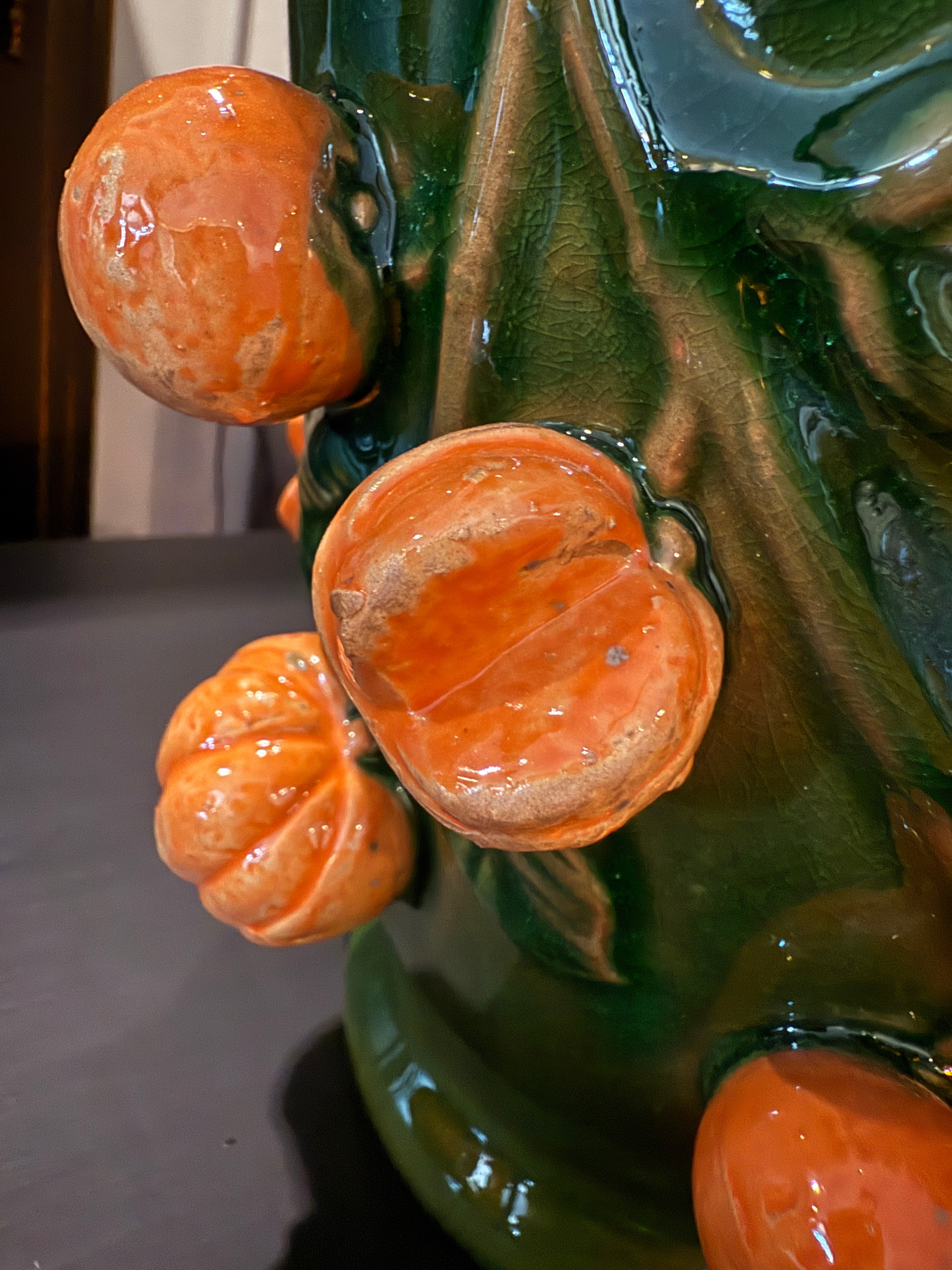 Handgemaakte vaas mandarijn groen 38cm