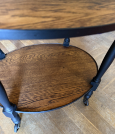 VERKOCHT Vintage bijzettafeltje, ovale serveertafel