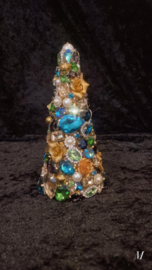 Exclusief kerstboom M goud blauw groen handmade VdlM