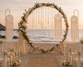 Luxe Decoratieboog Backdrop goud 200cm.
