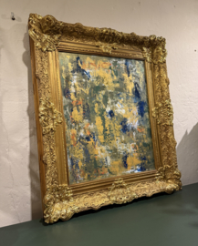 Schilderij blauw groen in antieke lijst