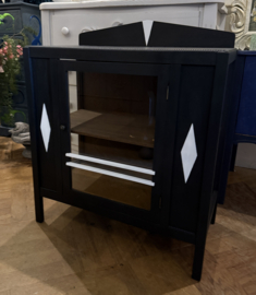 Antiek theekastje , vintage vitrine kastje