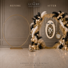 Luxe Decoratieboog Backdrop goud 200cm.