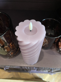LED kaars zacht roze 20cm