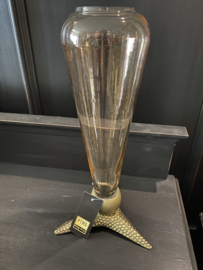 PTMD vaasje van glas met metalen fantasie voet