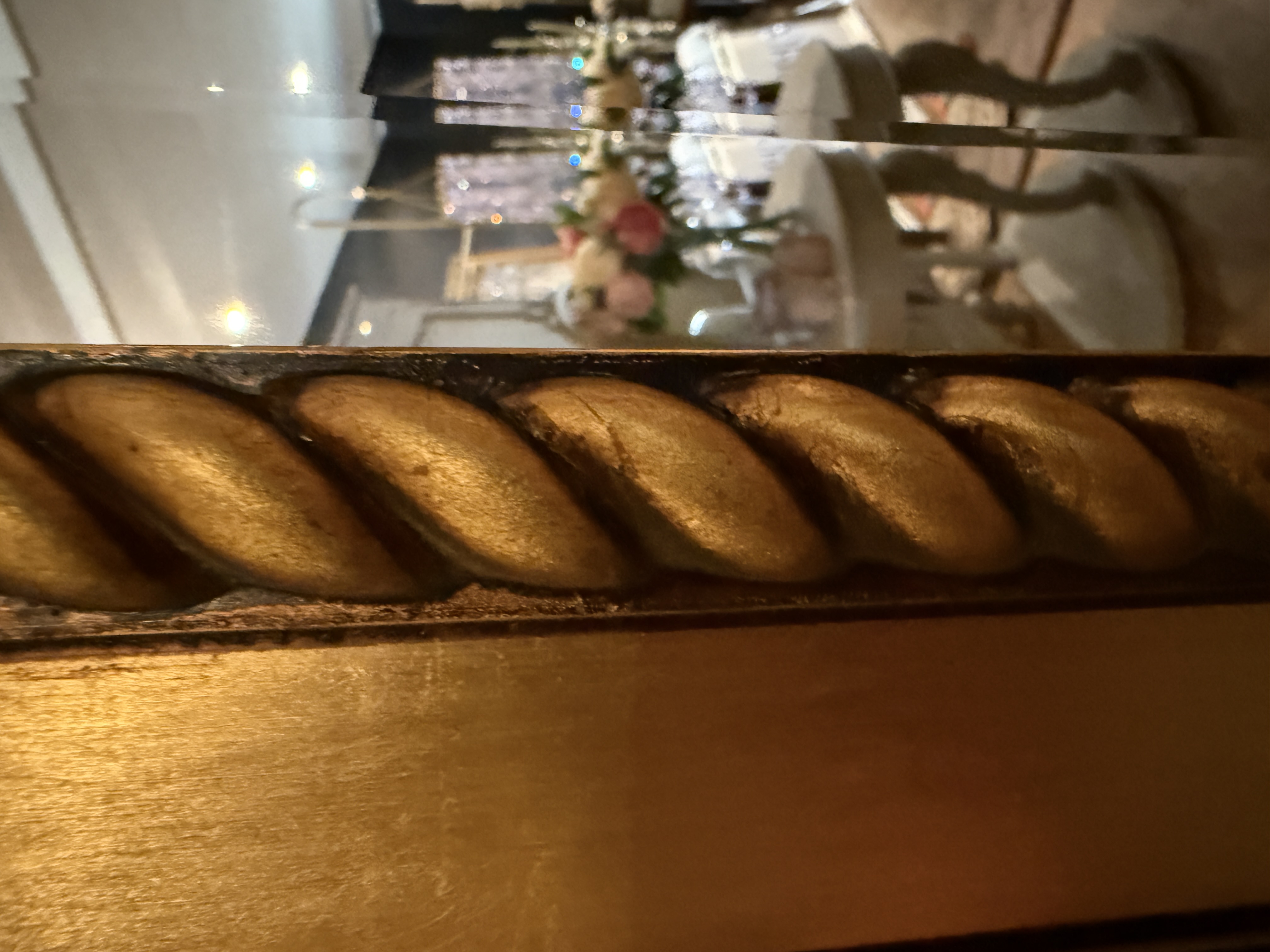 Grote vintage spiegel goud 165x74,5 passpiegel