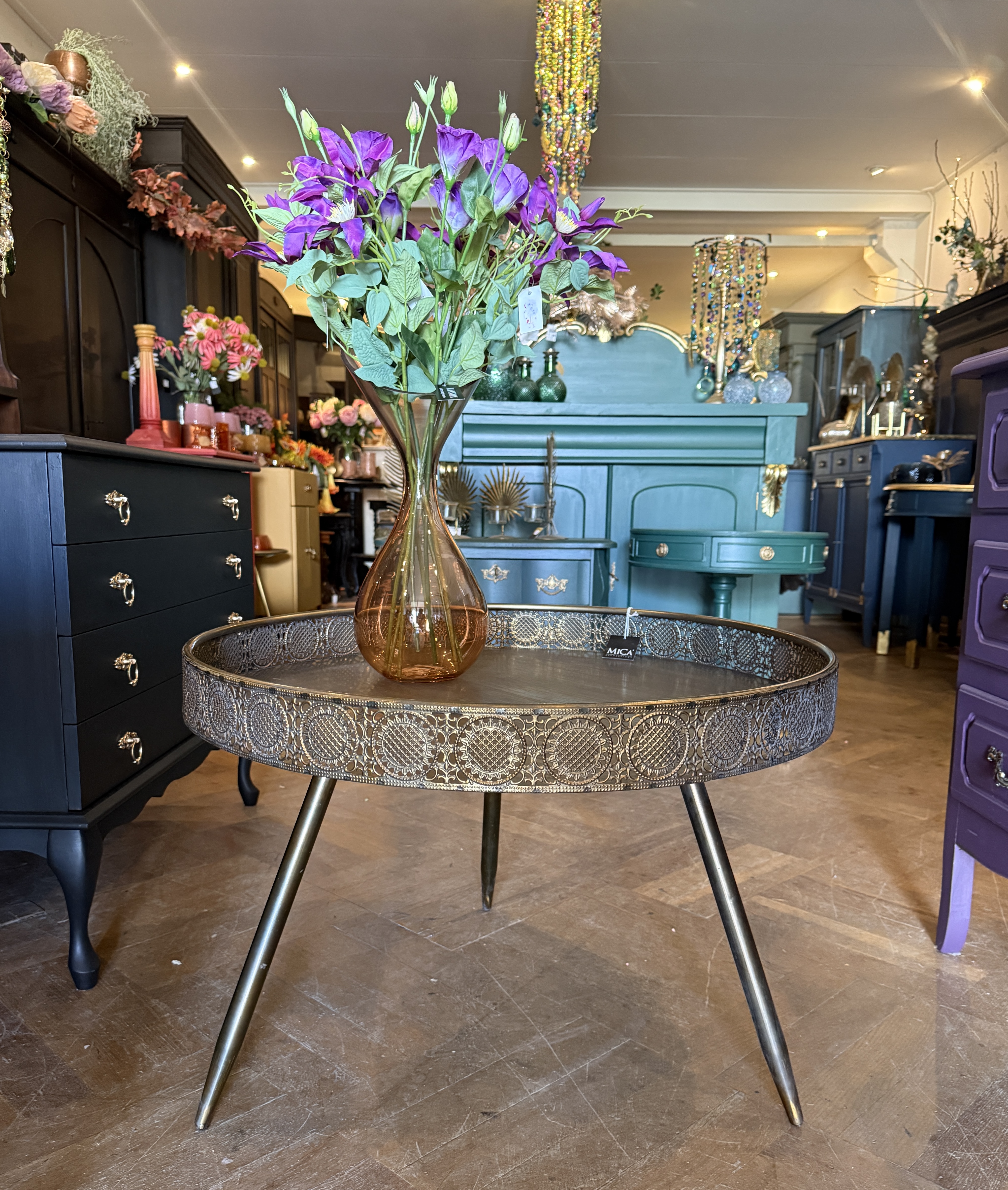 MICA Salontafel goud bronskleurig metaal