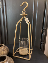 Groot windlicht, lantaarn goud 50cm hoog