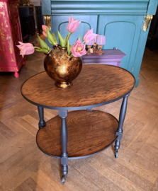 VERKOCHT Vintage bijzettafeltje, ovale serveertafel