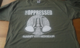 The Oppressed - Cardiff City Skinheads T-Shirt (olive green)