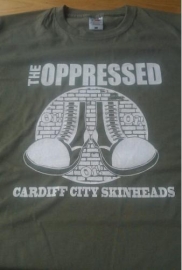 The Oppressed - Cardiff City Skinheads T-Shirt (olive green)