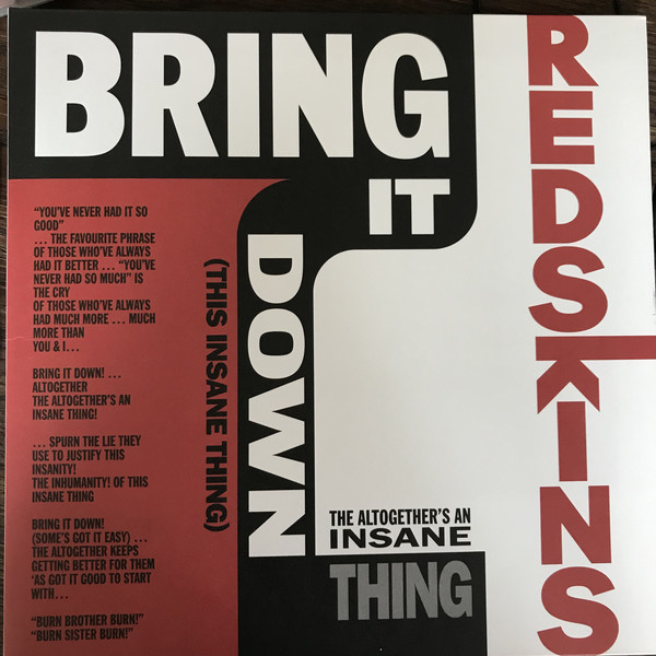 Redskins ‎- Bring It Down (This Insane Thing) 10"