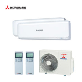 Mitsubishi Duosplit airco SCM50ZS-W Wandunit SRK20ZSX-W/ SRK35ZSX-W