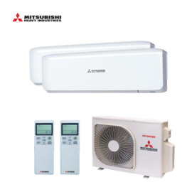 Mitsubishi Duosplit airco SCM40ZS-W Wandunit 2x SRK20ZS-W