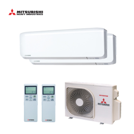 Mitsubishi Duosplit airco SCM40ZS-W Wandunit 2x SRK20ZS-WF