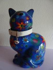 Pomme-pidou poes zittend blauw