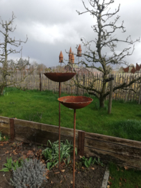 Tuinstekerschaal "rippel" met goudrand -130-