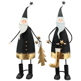 Kerstman van ijzer met gouden kerstboom in hand -S-