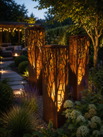 Lichtzuil met decoratieve takken