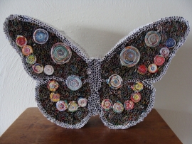 Vlinder van gerecycled papier