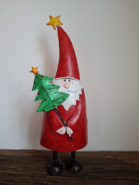 Kerstman met boom in hand -L-