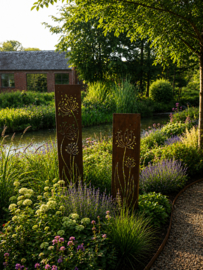 Tuinscherm/tuinpaneel Allium in de wind -130-