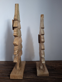 Dennenboom van hout op voetje -L-