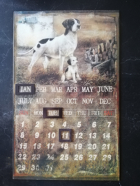 Metalen vintage kalender "Dog"