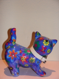 Pomme-pidou poes donkerblauw/paars met bloemen