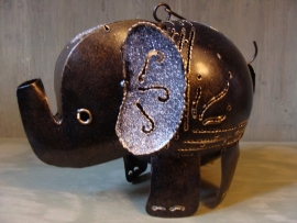 Medusa olifant zwart met zilver glitters