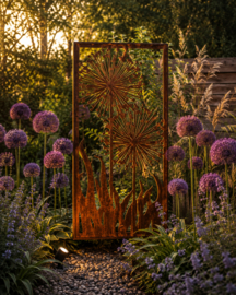 Tuinscherm met allium