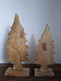 Dennenboom van hout op voetje -L-
